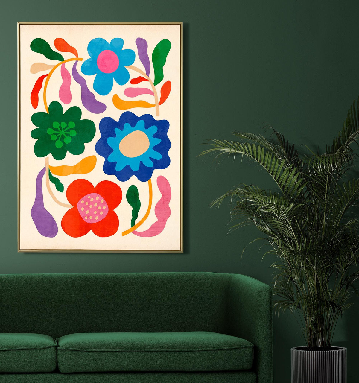 Colorful Summer Flowers Art Print | Floral Wall Decor