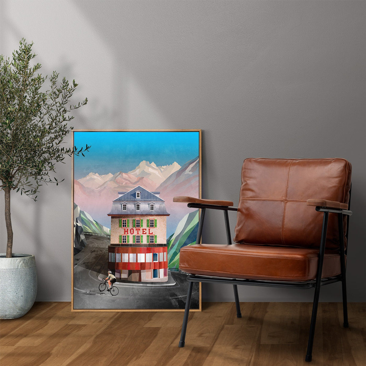 Furka Pass Cycling Art Print | Mountain Road Bicycle Wall Art
