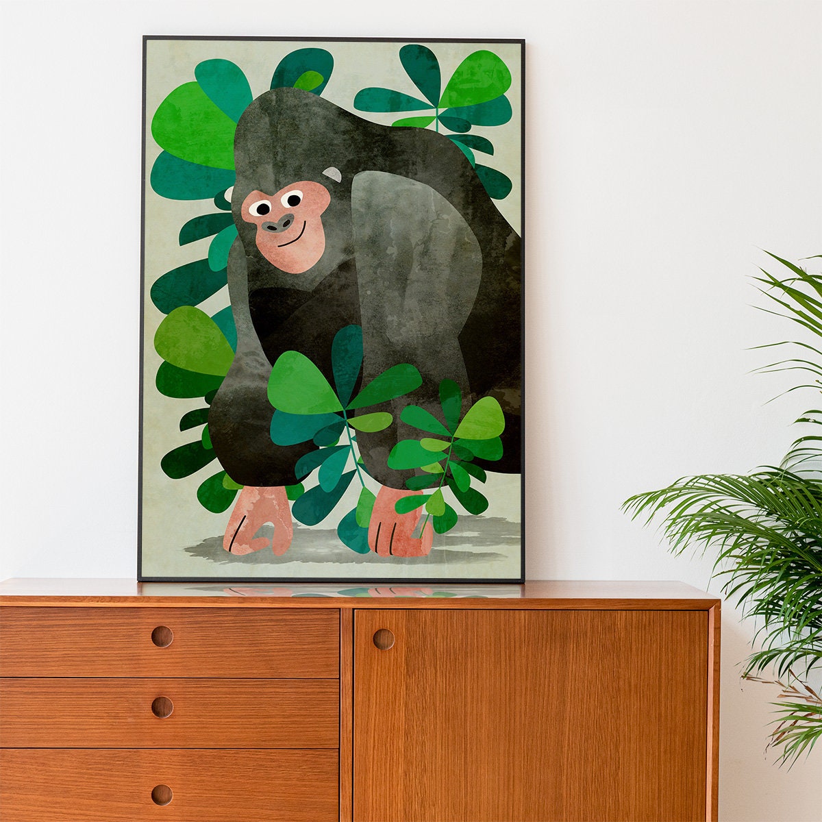 Gorilla Art Print | Kids Room Nursery Illustration Wall Art