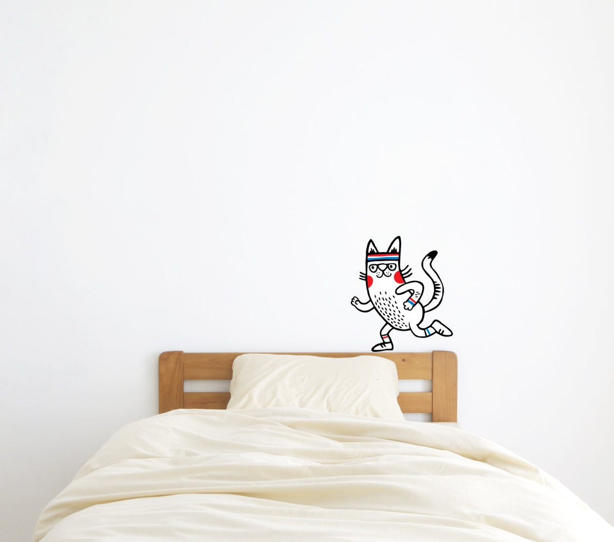 Sporty Cat Wall Decal Self adhesive and Repositionable Kids’ Room Decor