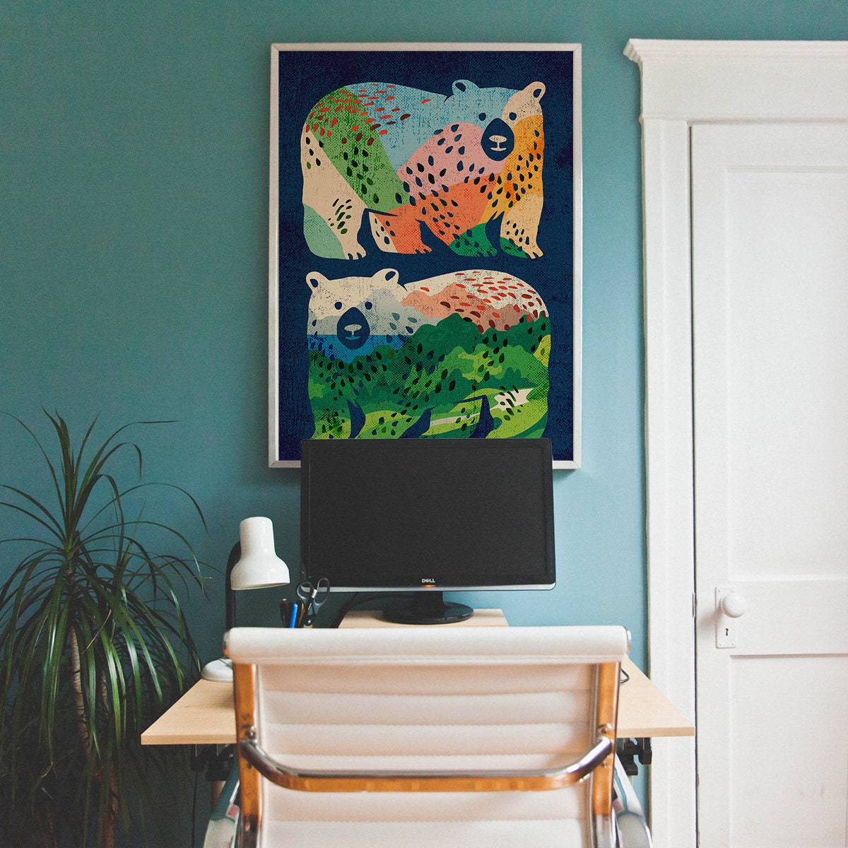 Bear Friends Art Print | Wildlife Friendship Illustration Wall Art