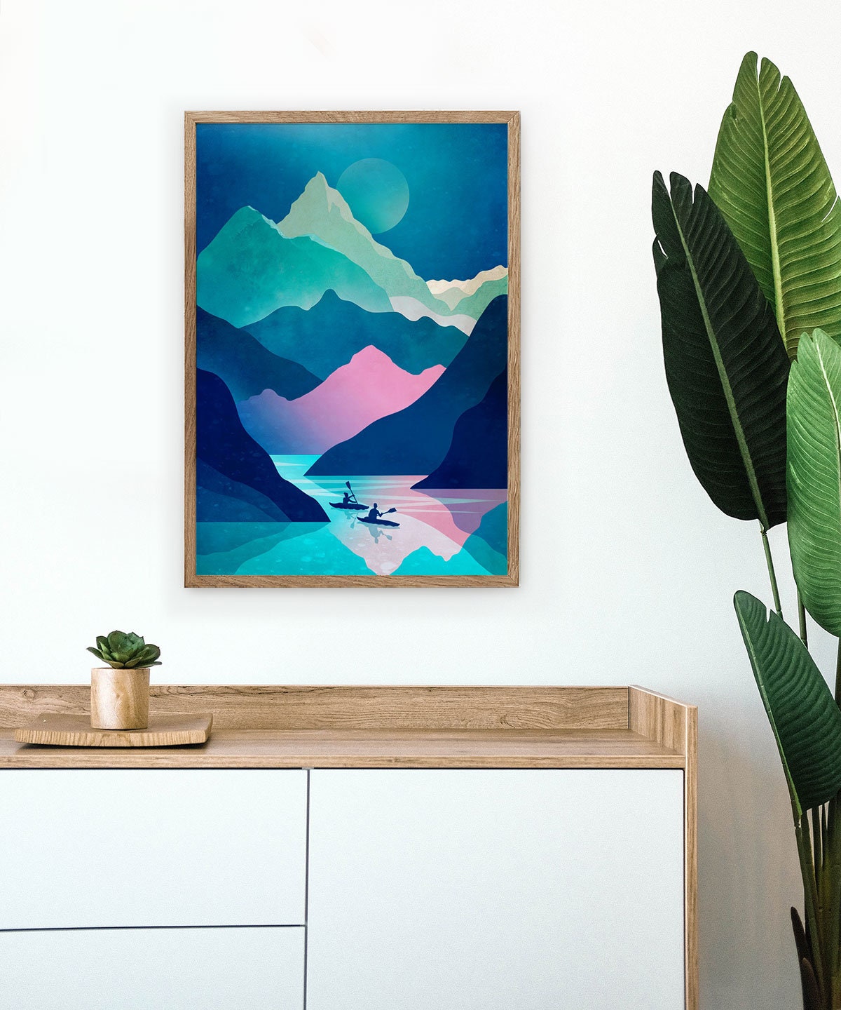 Kayaking on a Mountain Lake Fine Art Print