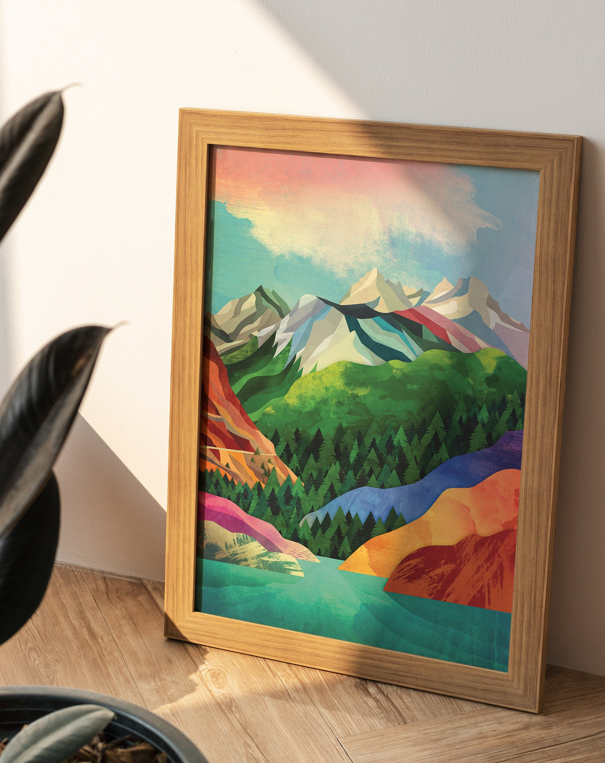 Mountain Lake Art Print | Colorful Crystal Clear Landscape Wall Art