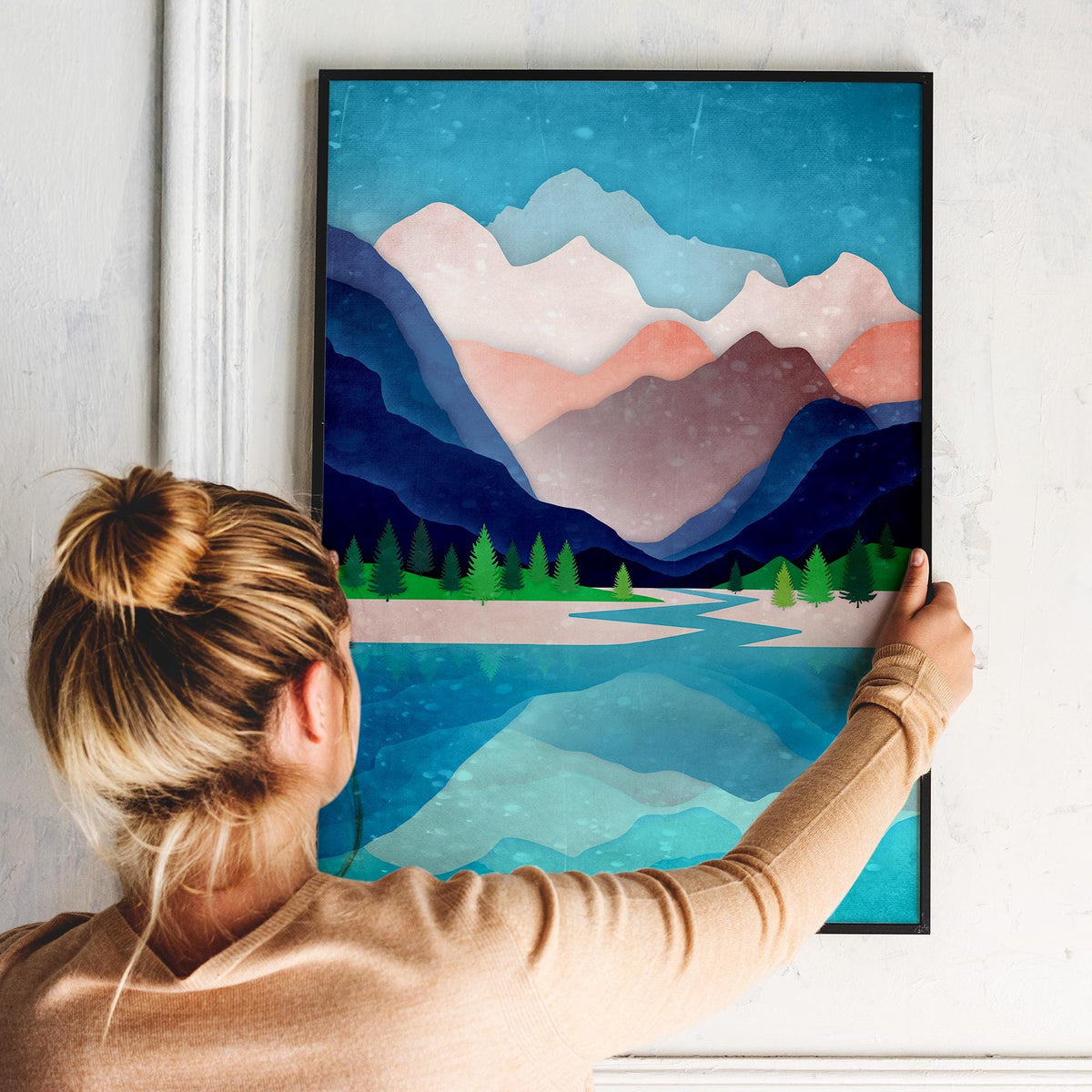 Alps Mountain Art Print | Crystal Lake Reflection Wall Art