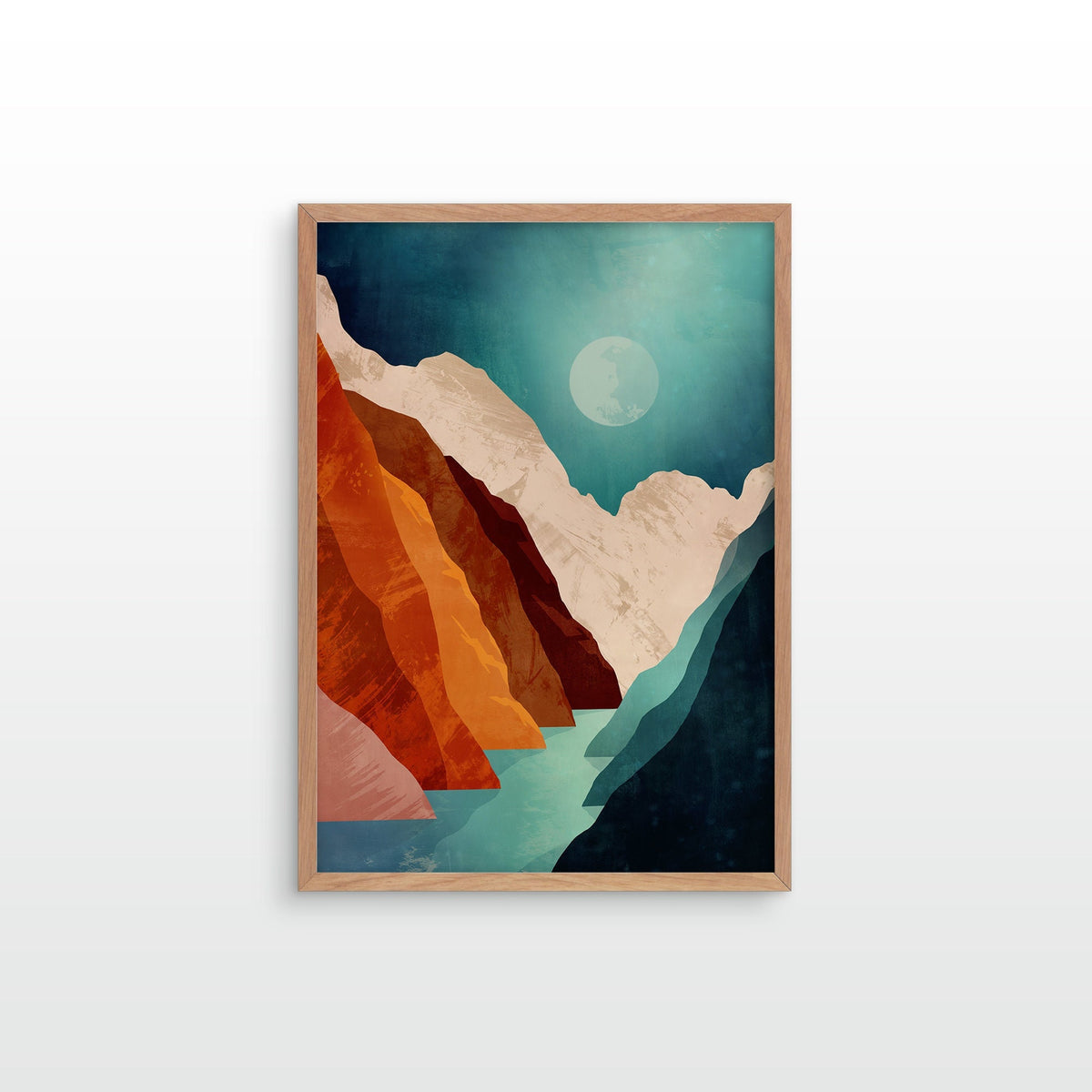 Autumn Canyon Art Print | Moonlit Mountain Landscape Wall Art