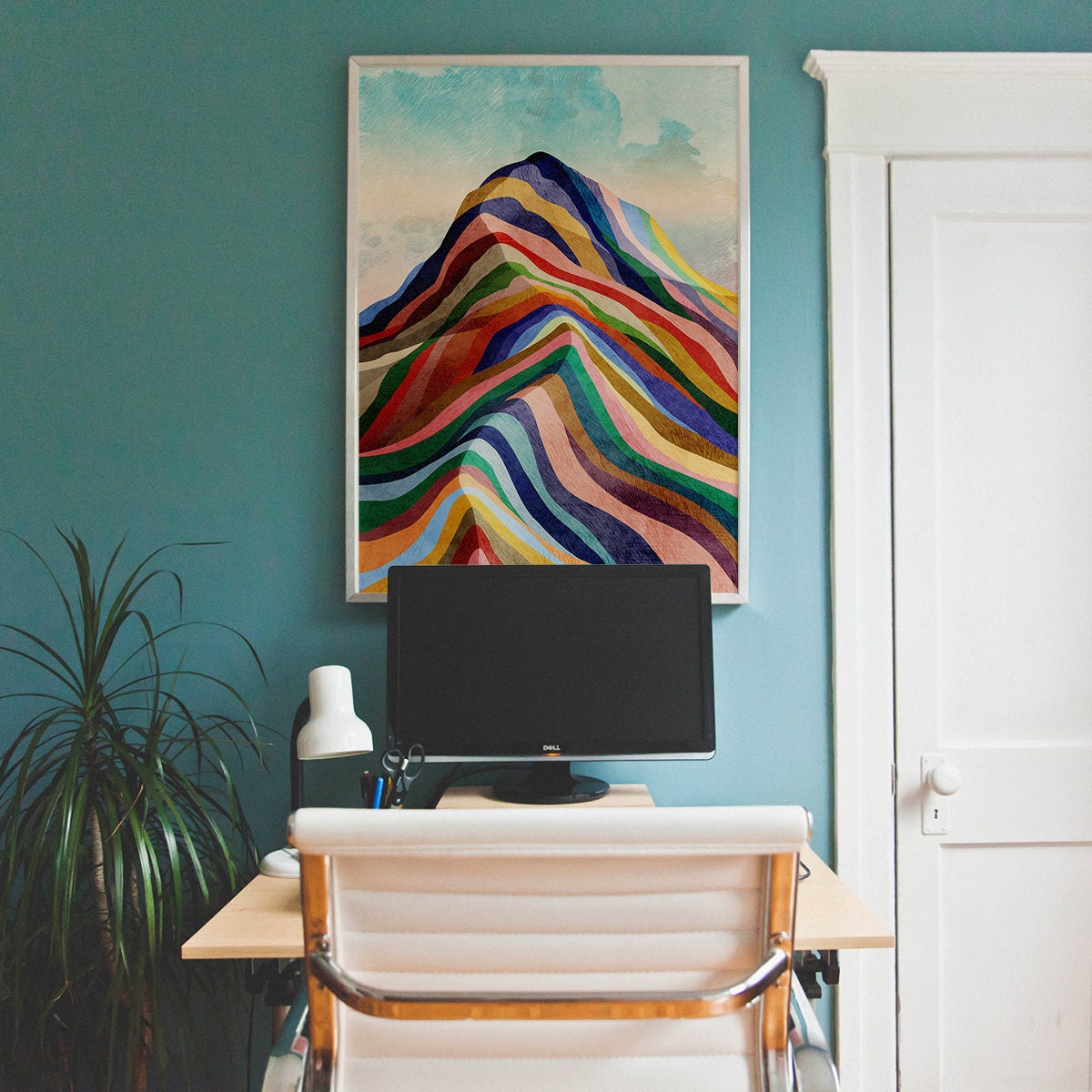 Rainbow Ridge Art Print | Mountain Landscape Illustration