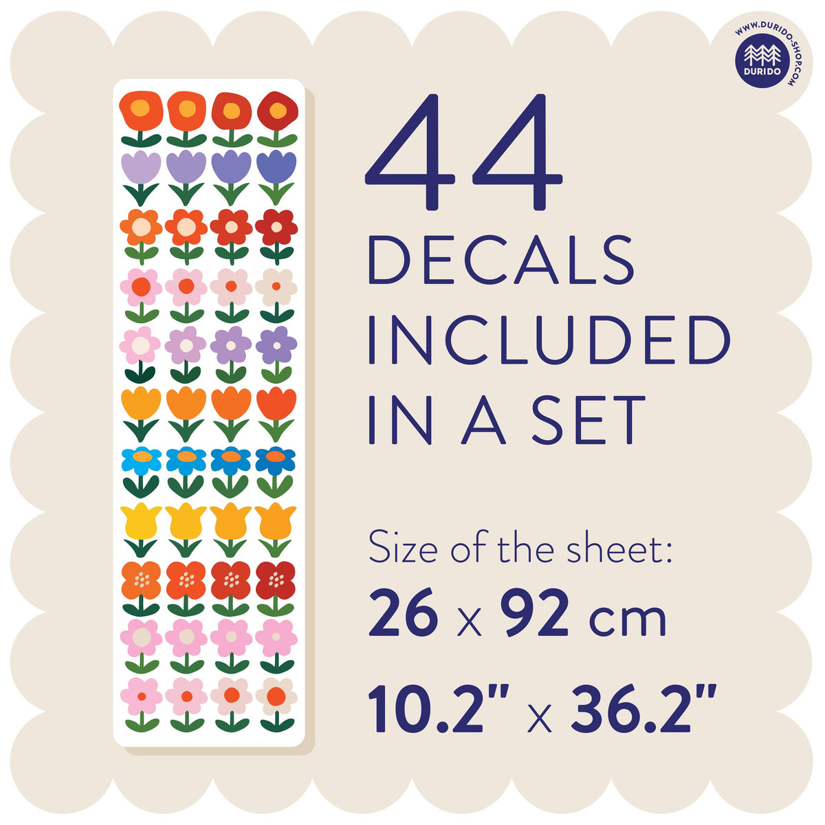 Flowers Wall Decal | Colorful Removable Self-Adhesive Wall Sticker