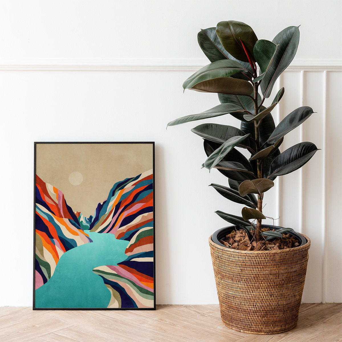 Canyon River Art Print | Colorful Mountain Landscape Wall Art