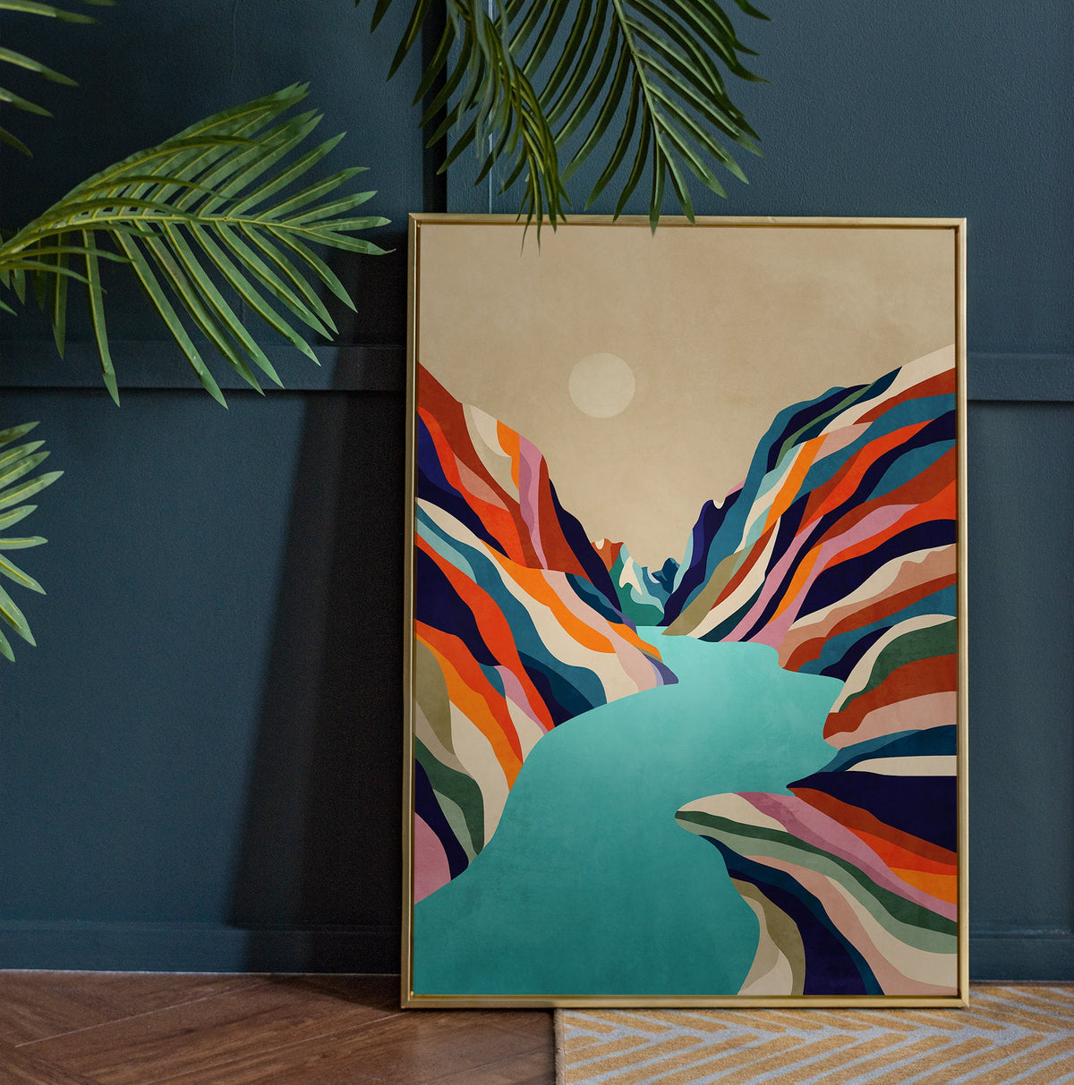 Canyon River Art Print | Colorful Mountain Landscape Wall Art