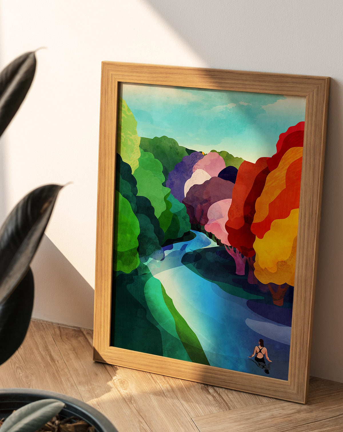 Wild Swimming Art Print | River and Forest Nature Wall Art