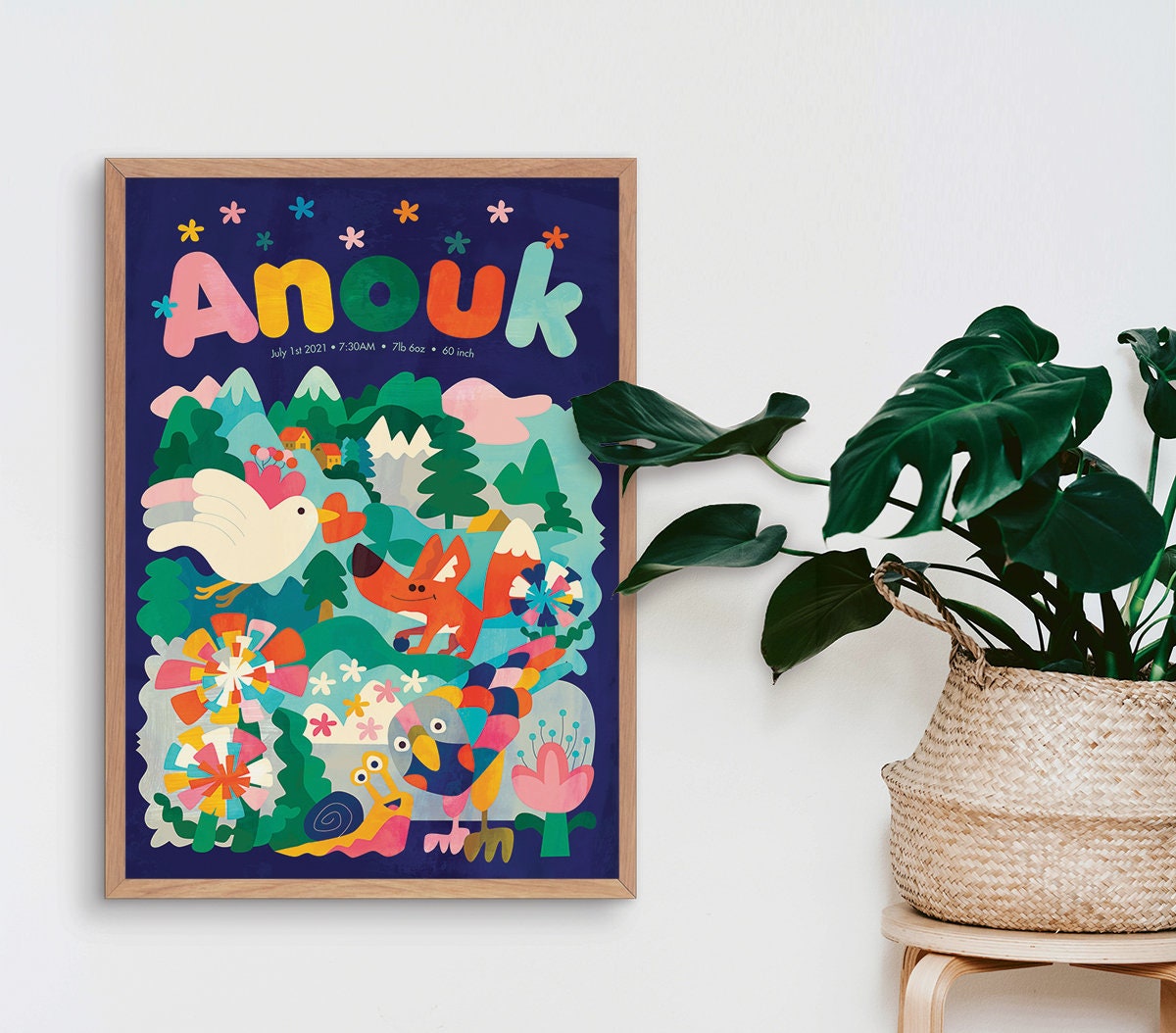 Personalized Name Art Print | Kids’ Room Wall Decor.