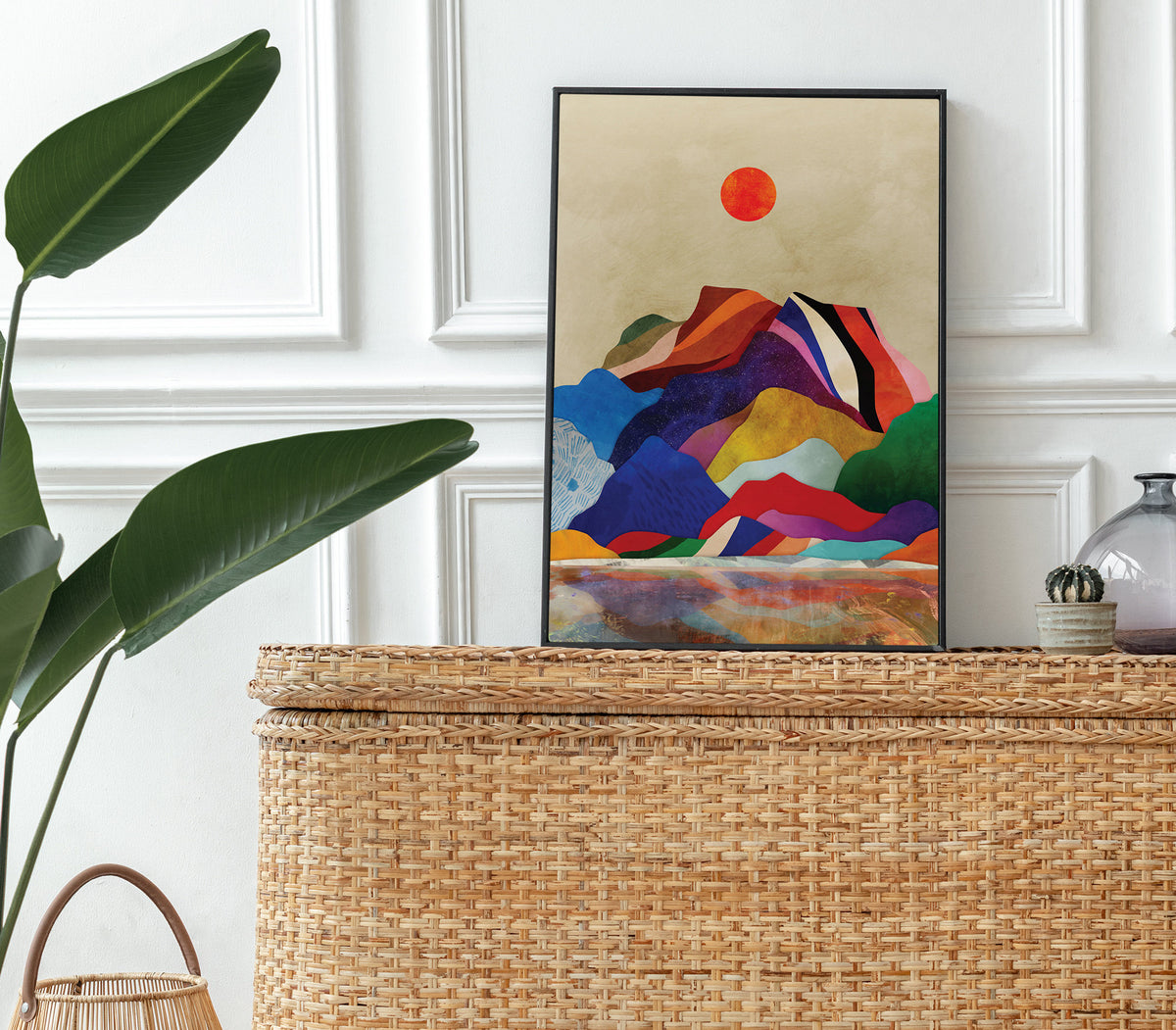 Mountain Lake Art Print | Colorful Landscape Wall Art