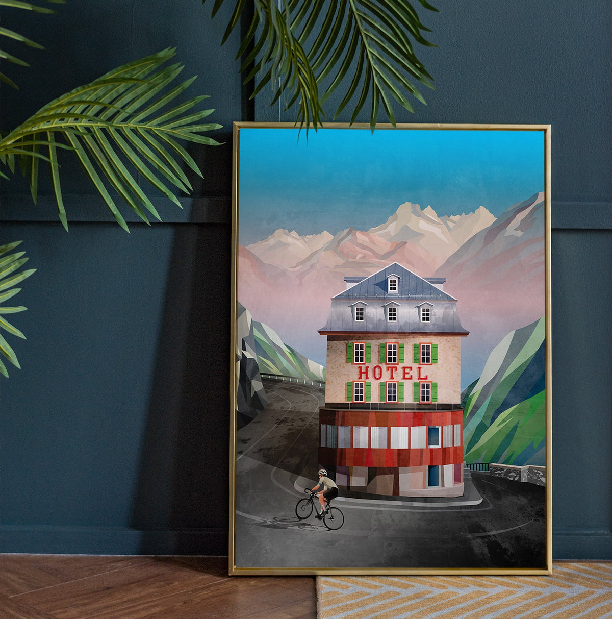 Furka Pass Cycling Art Print | Mountain Road Bicycle Wall Art