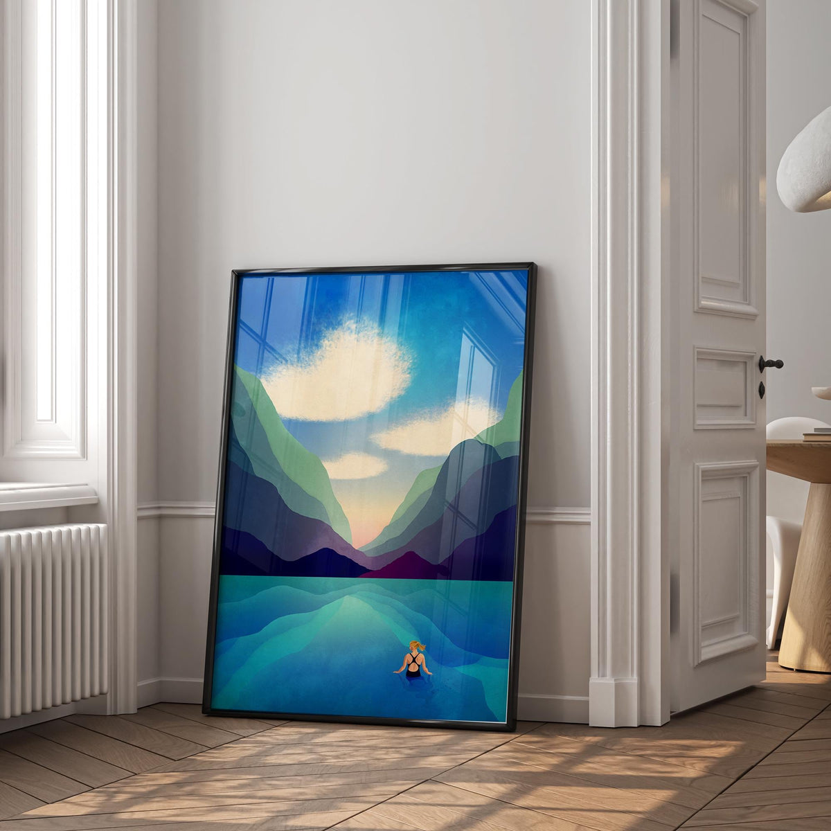 Wild Swimming Art Print | Lake and Forest Nature Wall Art