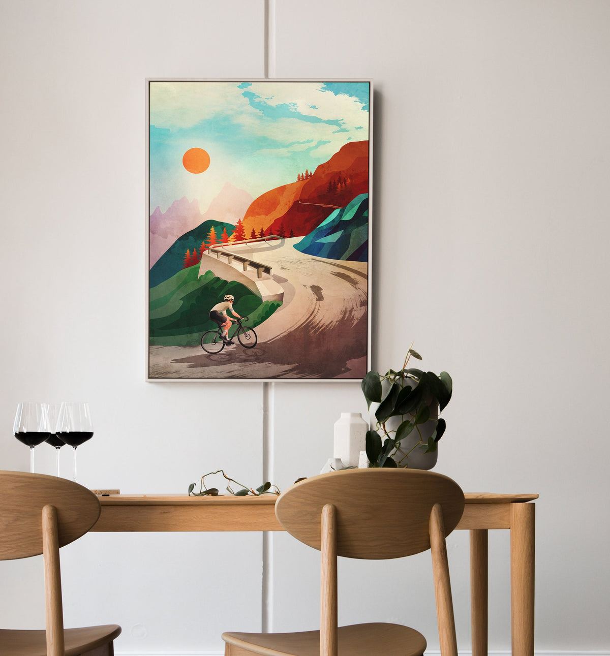 Cycling Art Print | Mountain Ascent Bicycle Wall Art