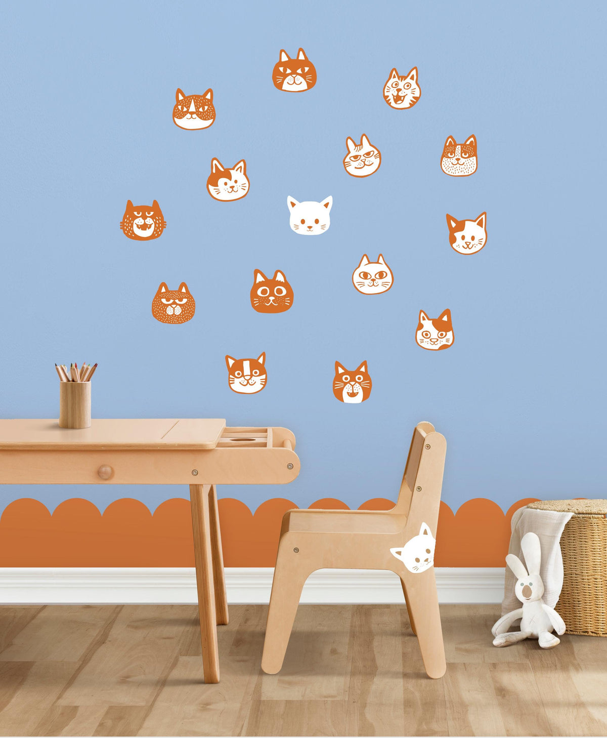 Playful Cat Wall Decals | Set of 15 Removable Stickers