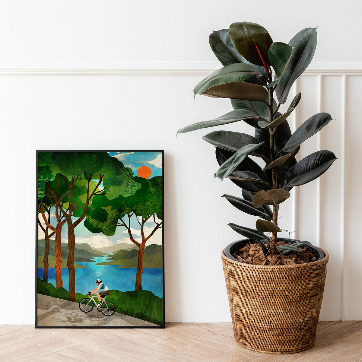 Cycling Art Print | Landscape Illustration for Cyclists Wall Art