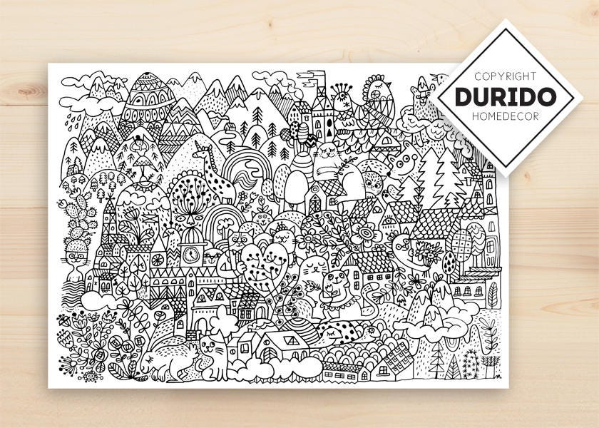 Colouring Pages Set of 3 | Giant A2 Coloring Sheets for Kids
