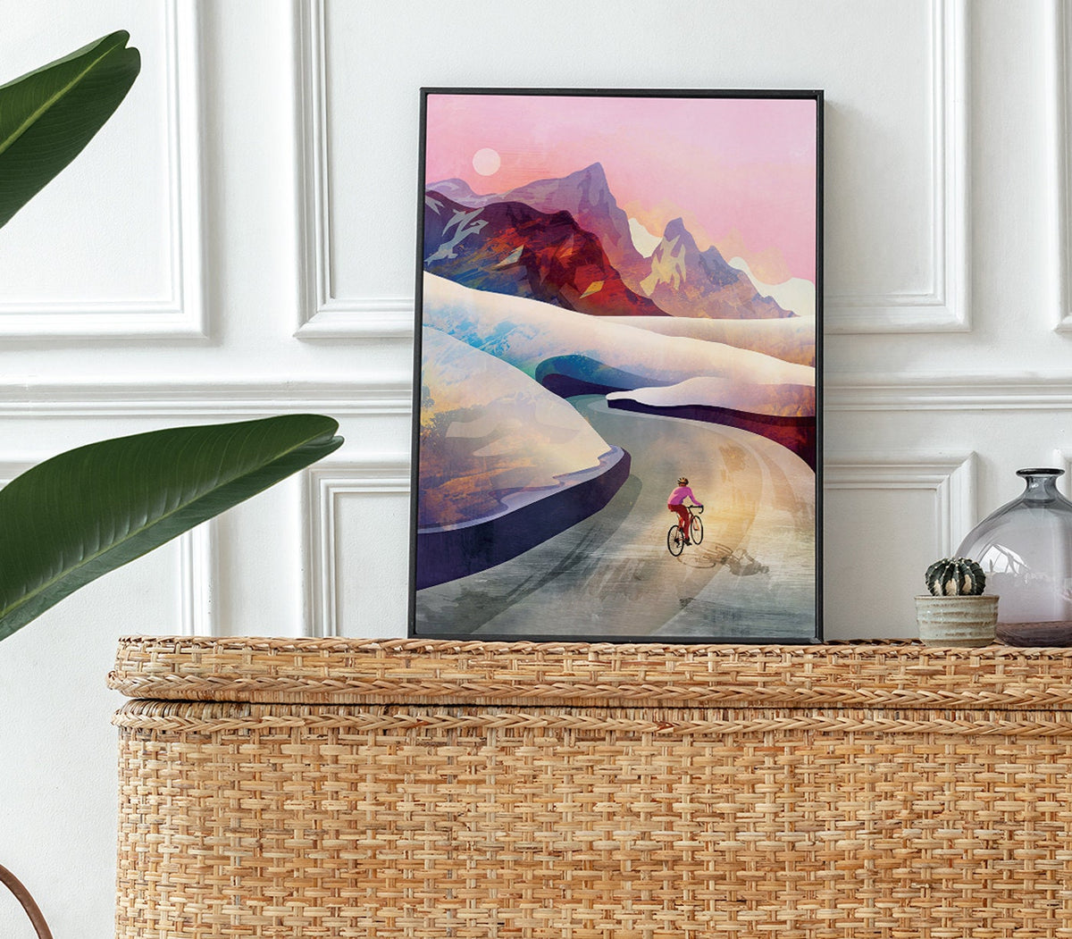 Mountain Cycling Art Print | Cyclist Climb Wall Art Gift
