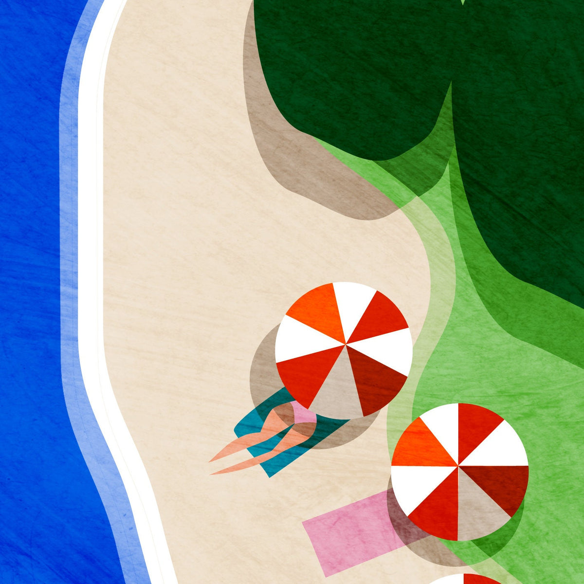 Summer Cruising Art Print | Coastal Vacation Illustration Wall Art
