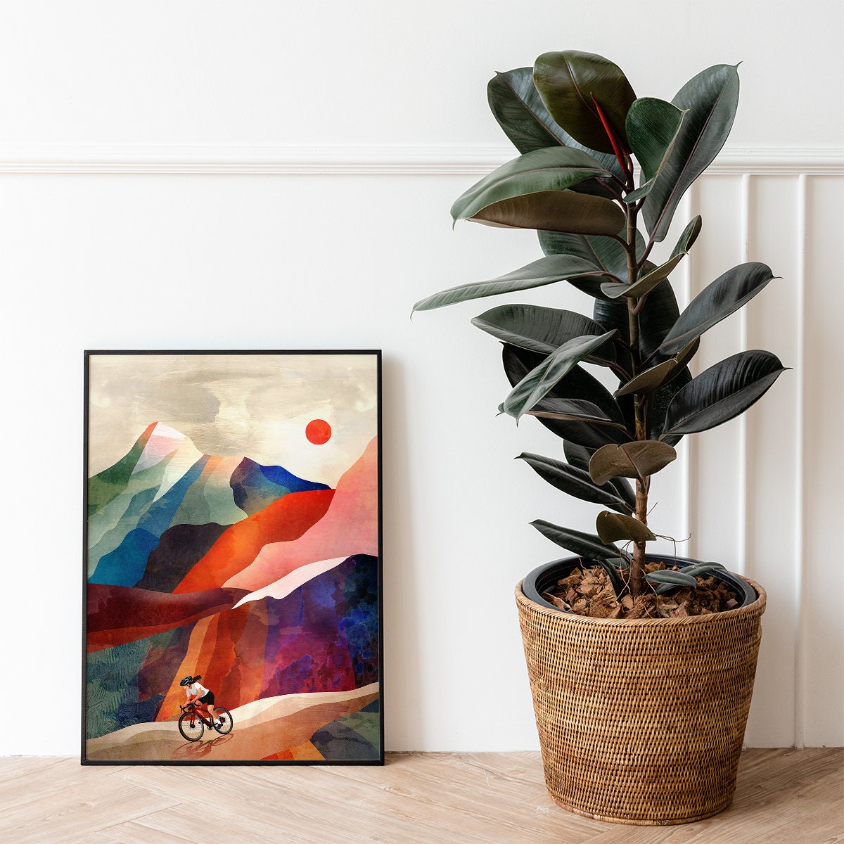 Woman Cyclist Art Print | Gravel Descender Wall Art