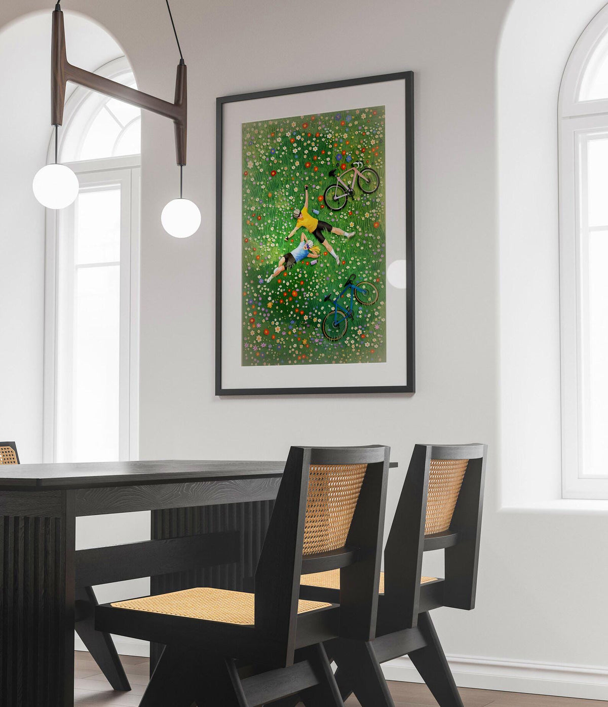 Cycling Couple Art Print | Summer Ride Bicycle Gift Wall Art