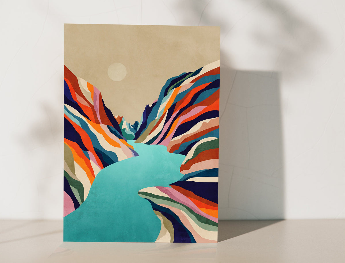 Canyon River Art Print | Colorful Mountain Landscape Wall Art