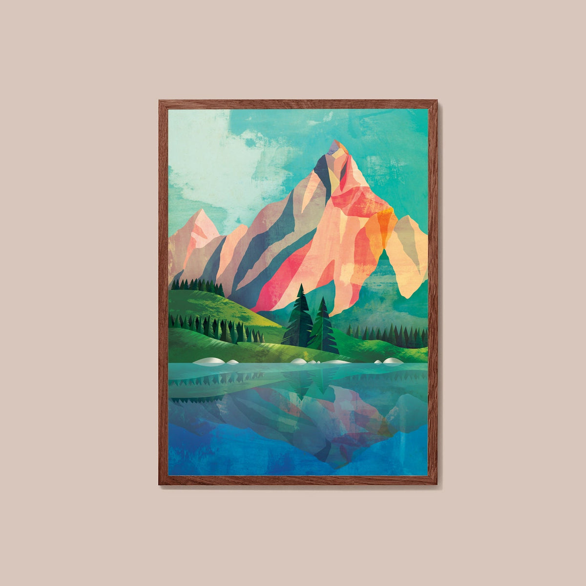 Alpine Lake Art Print | Mountain Landscape Wall Art