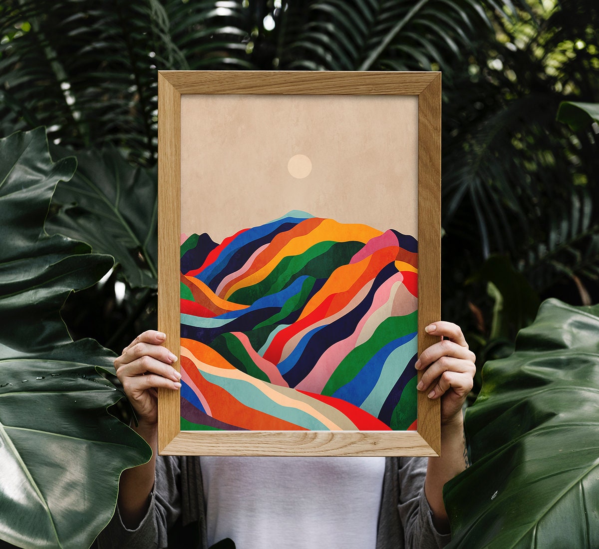 Colorful Mountain Landscape Art Print | Vivid Colours Wall Art