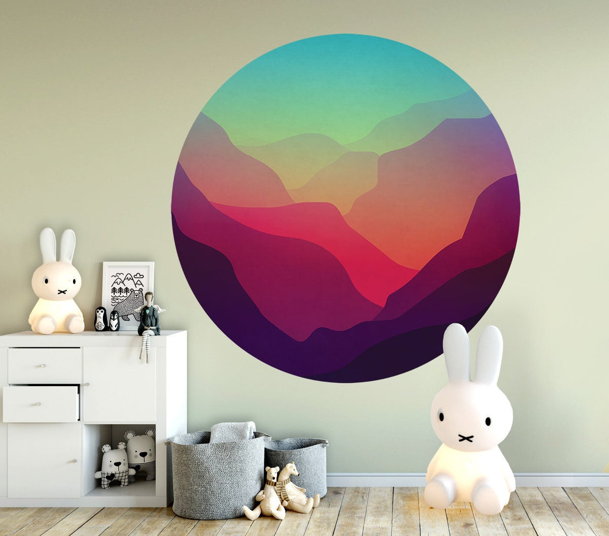 Mountain Valley Wall Decal | Removable Fabric Landscape Art