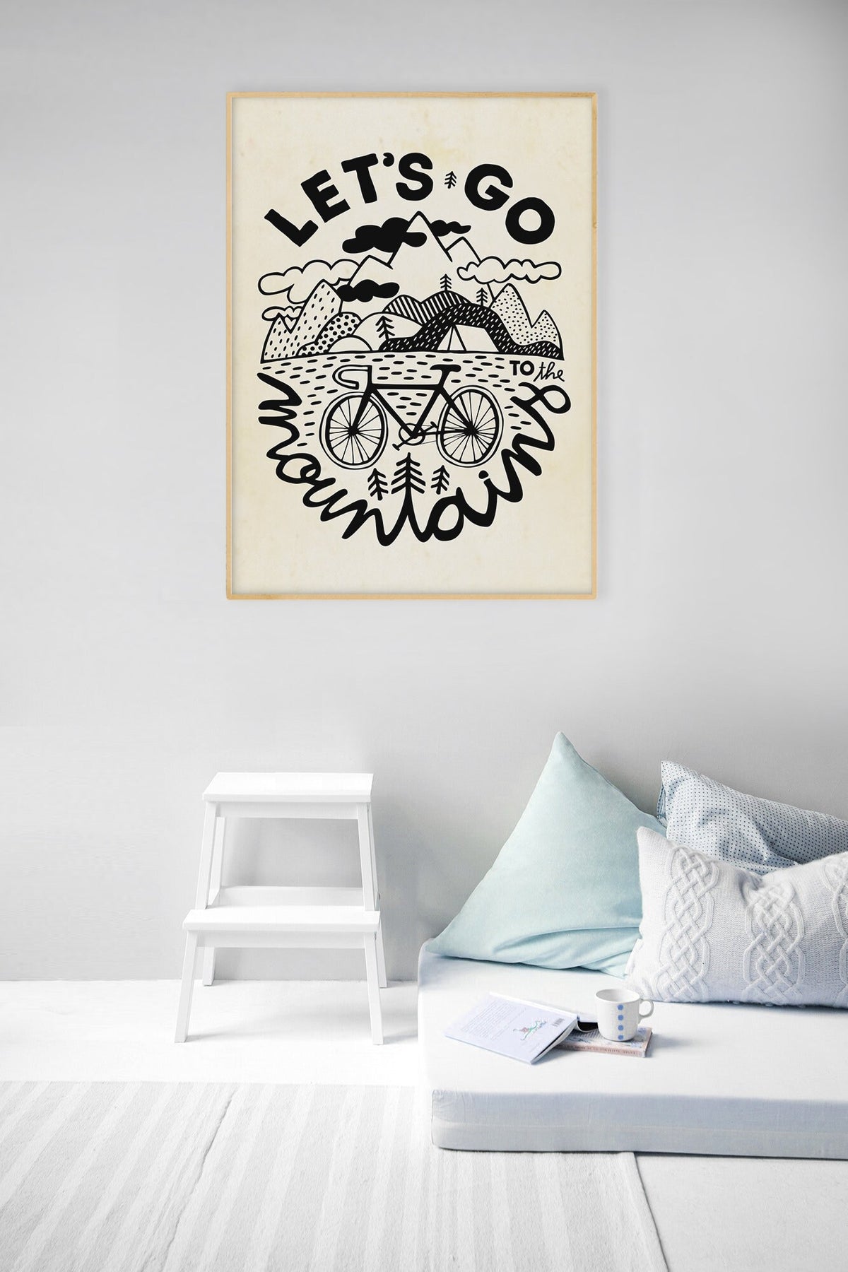 Bicycle Art Print | Mountain Ride Cycling Wall Art