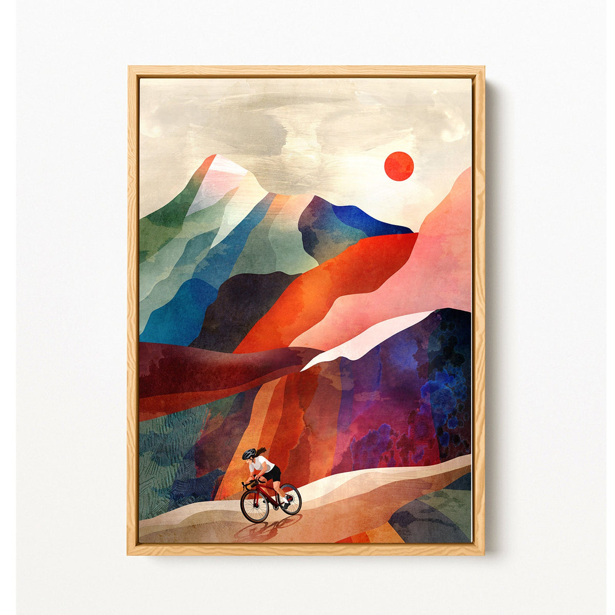 Woman Cyclist Art Print | Gravel Descender Wall Art