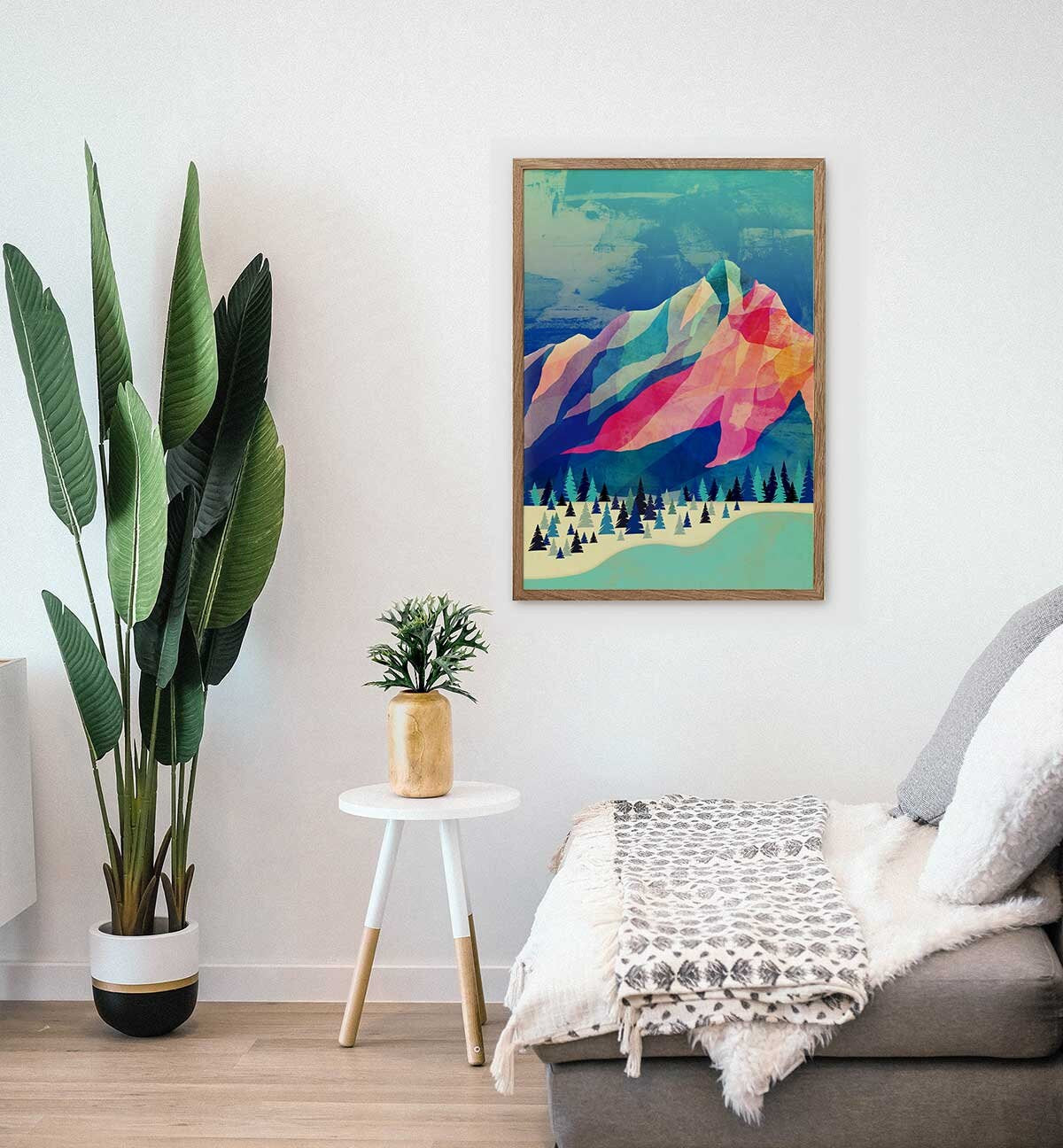 Winter Mountain Art Print | Snowy Landscape Wall Art