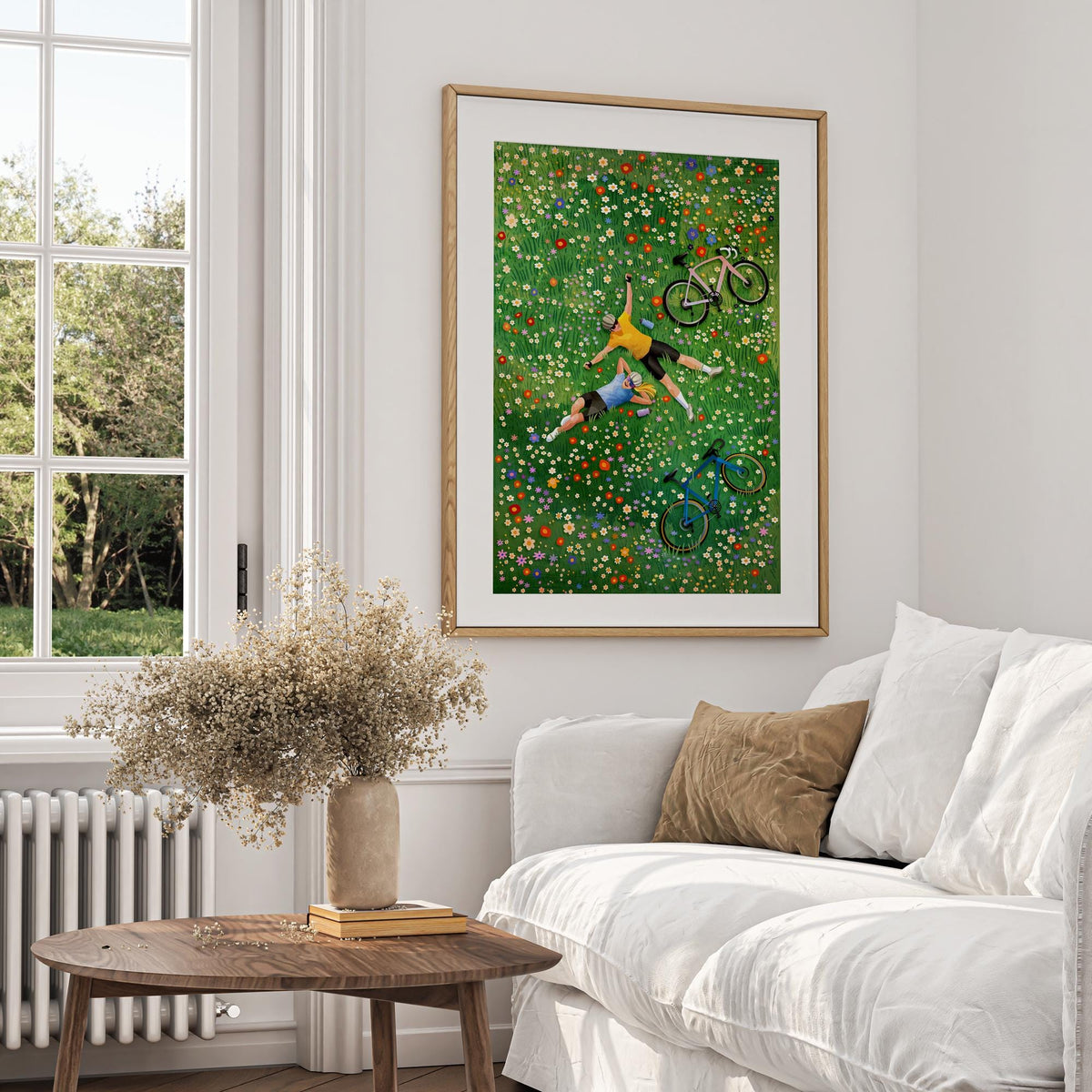 Cycling Couple Art Print | Summer Ride Bicycle Gift Wall Art