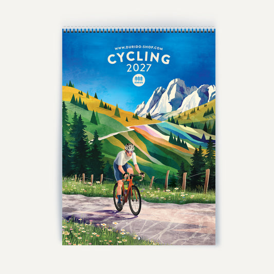 2027 DURIDO illustrated Cycling Wall Calendar, 12 Month Organizer for Cyclists