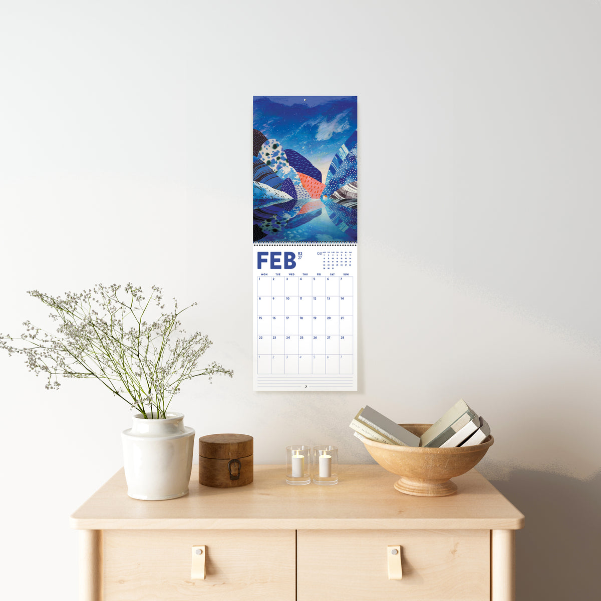 2027 DURIDO Illustrated Wall Calendar. Colorful Landscapes. For nature lovers, hikers, and outdoor souls.