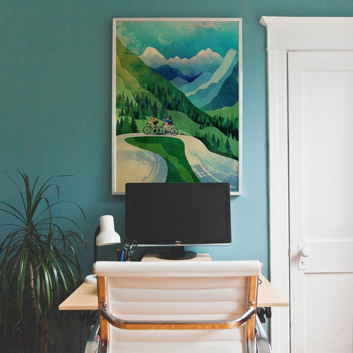 Personalized Cycling Art Print | Custom Mountain Climb Cyclist Gift