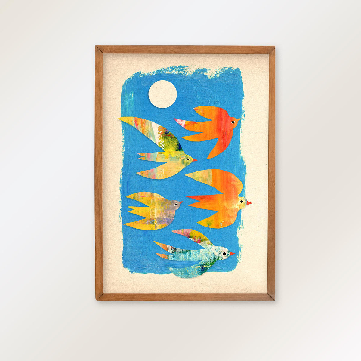 Small Flock of Birds | Mixed Media Fine Art Print