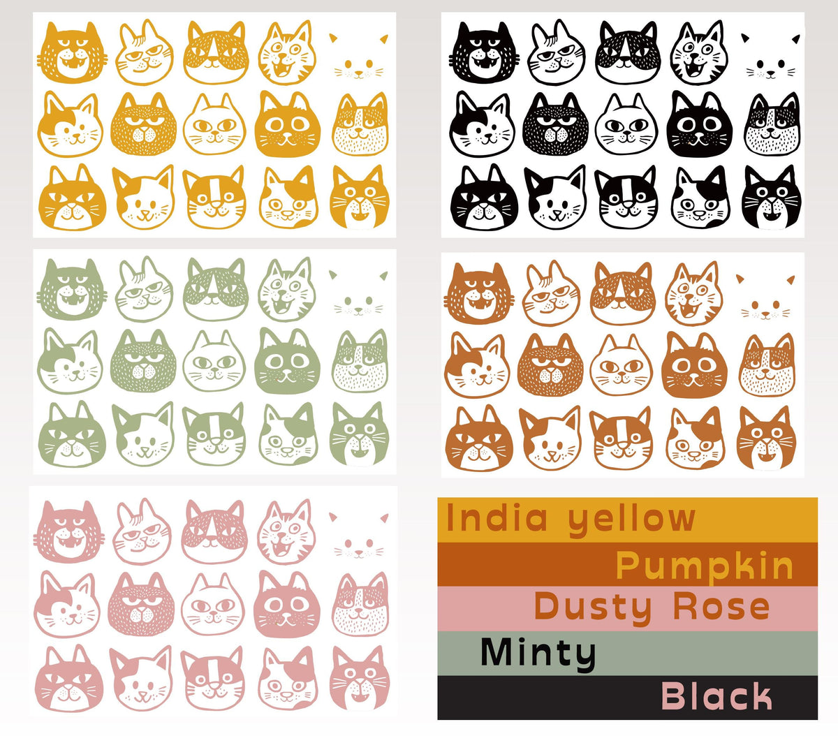 Playful Cat Wall Decals | Set of 15 Removable Stickers