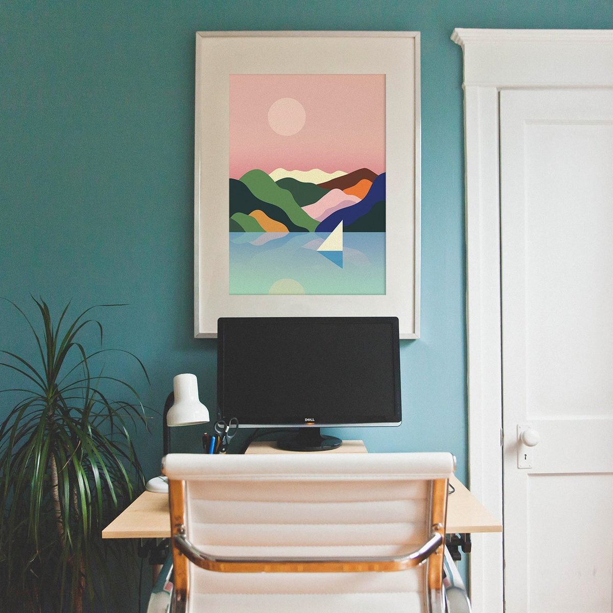 Sailing Art Print | Mountains and Ocean Illustration Wall Art