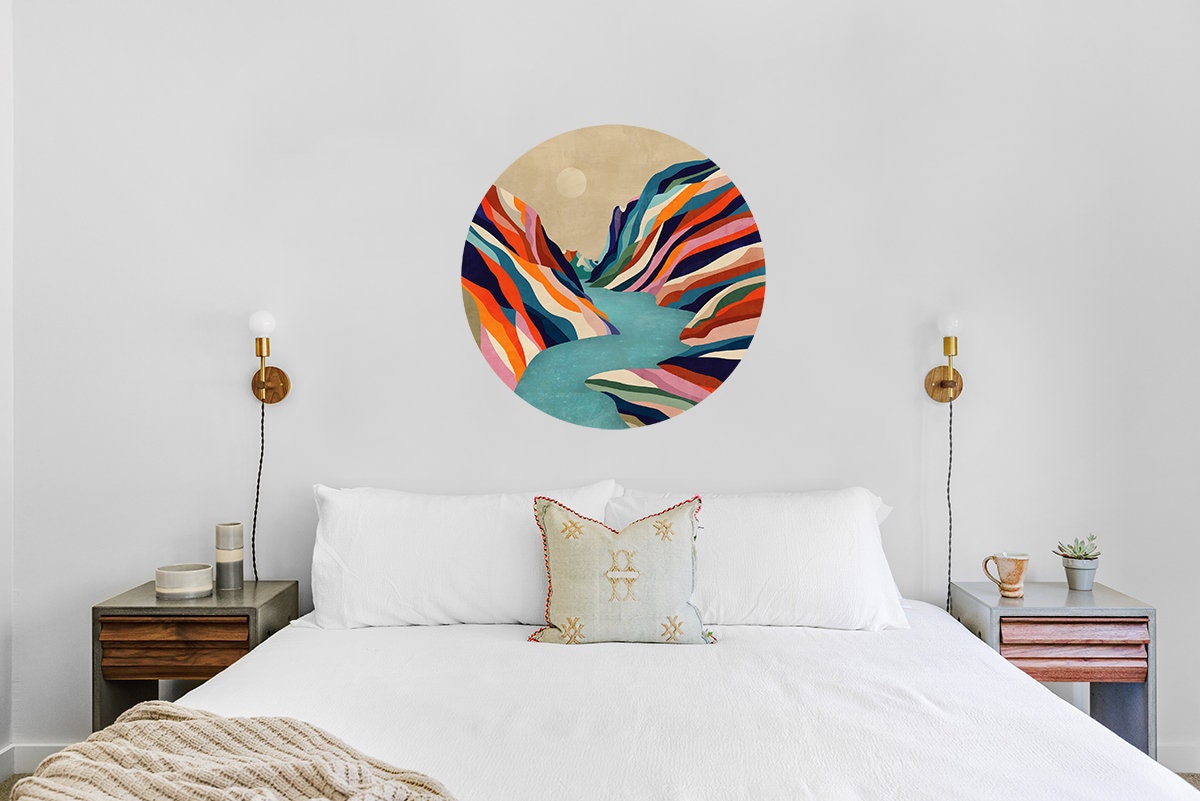 Water Is Life Wall Decal | Round Lake and Mountain Wall Sticker