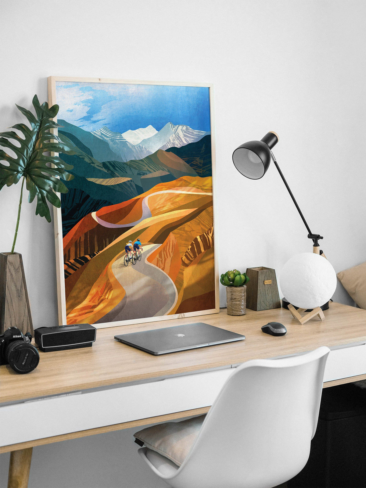 Mountain Cycling Art Print | Gravel Road Bicycle Wall Art