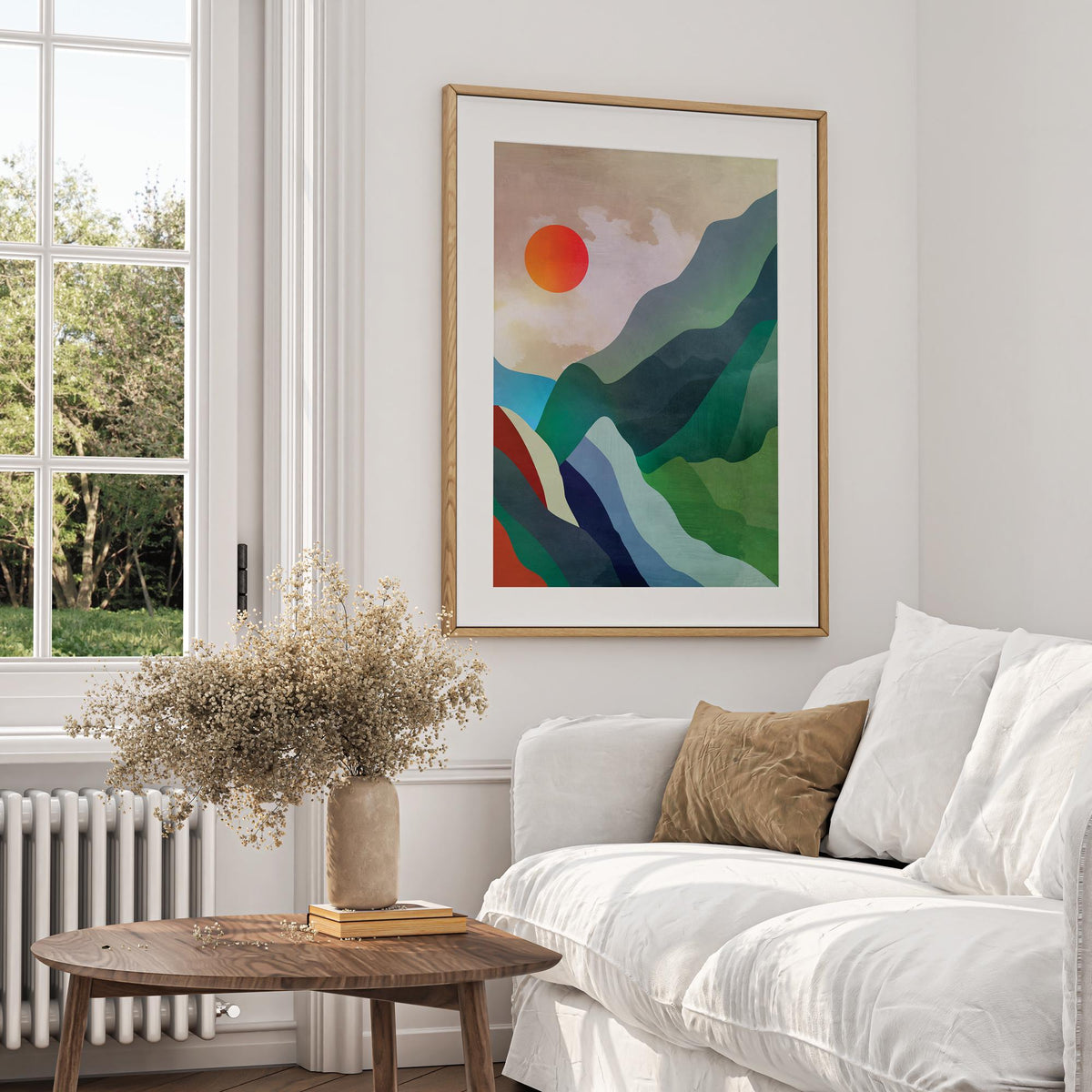 Landscape Art Prints Set of 2 | Misty Mountains Wall Art