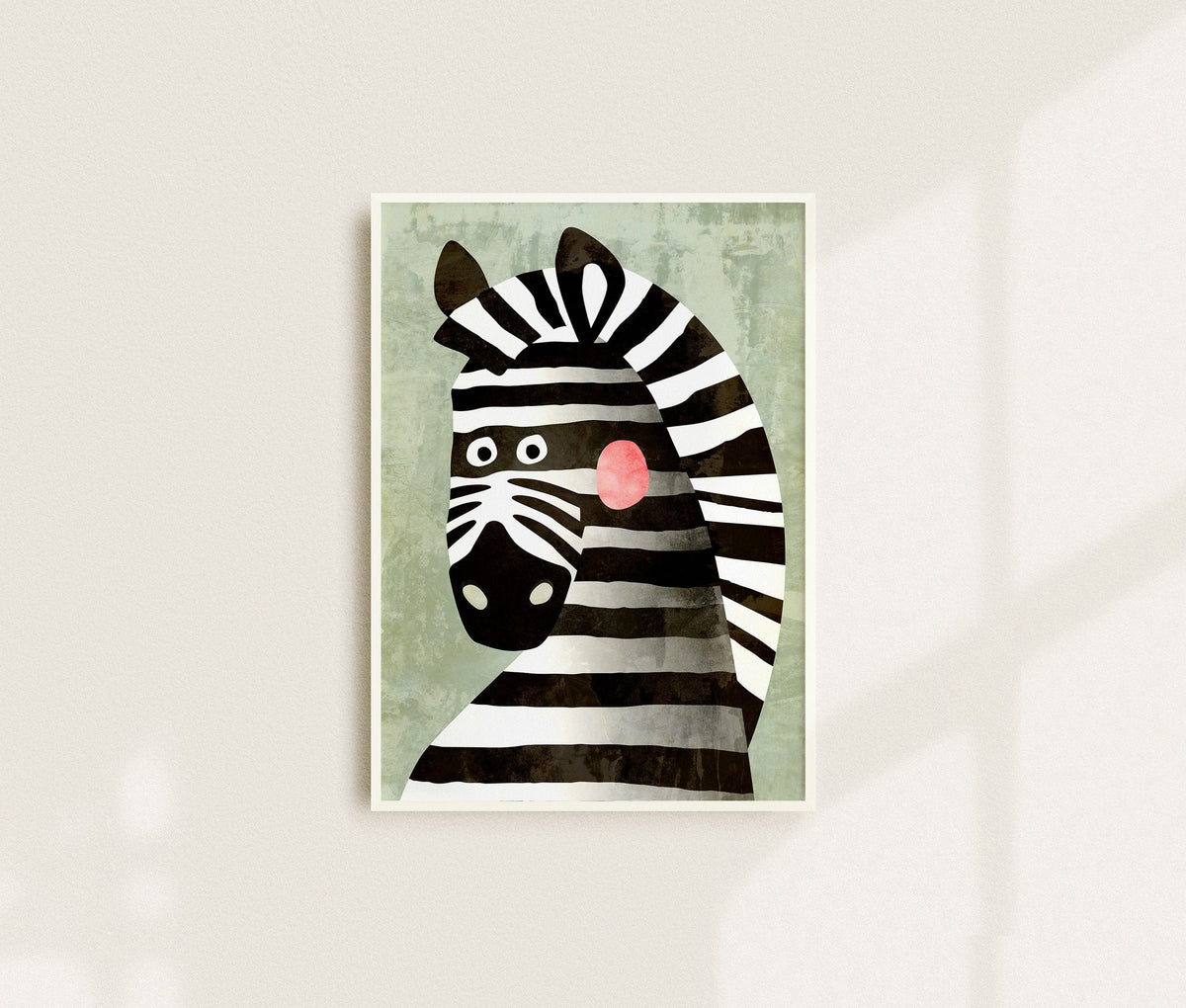 Zebra Art Print | Kids Room Nursery Illustration Wall Art