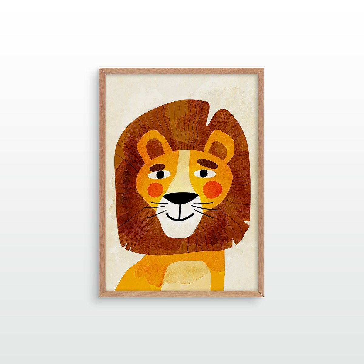 Lion Art Print | Kids Room Nursery Illustration Wall Art