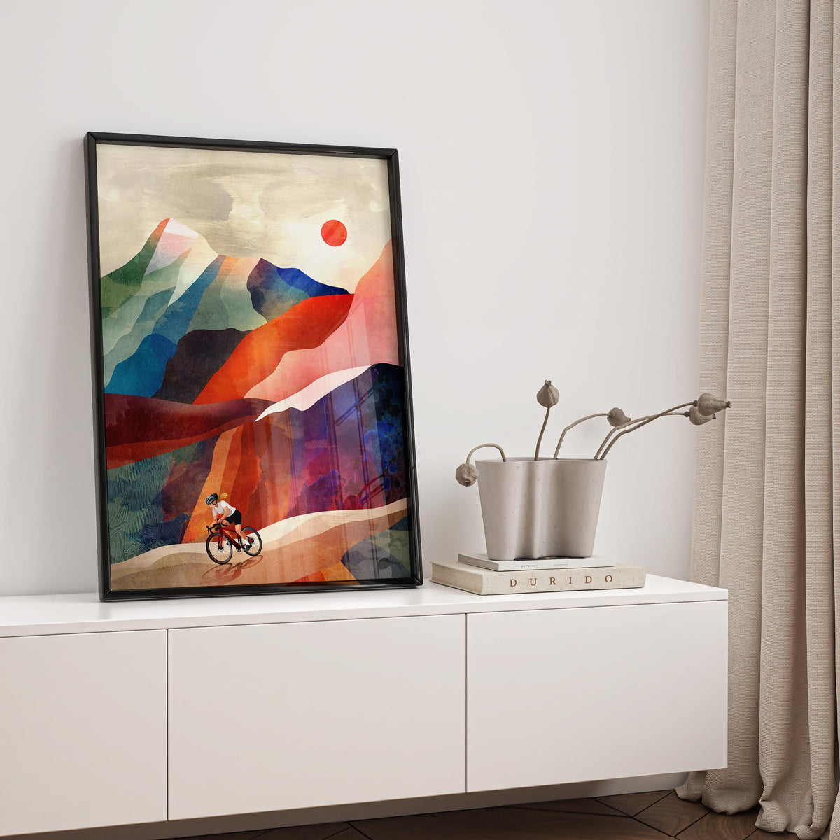 Woman Cyclist Art Print | Gravel Descender Wall Art