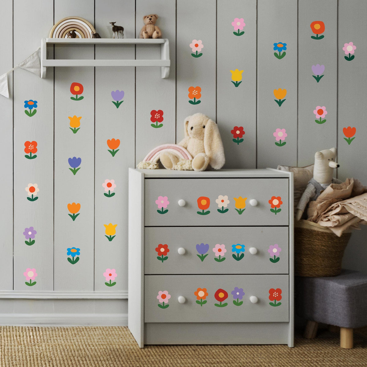 Flowers Wall Decal | Colorful Removable Self-Adhesive Wall Sticker