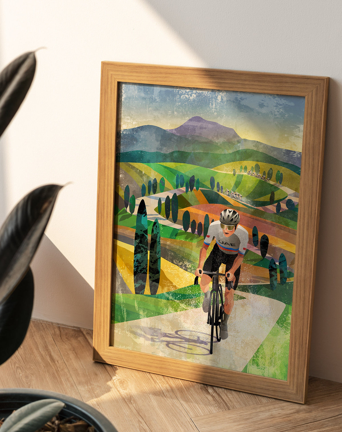 Tadej Pogačar Strade Bianche Cycling Art Print | Cyclist Wall Art