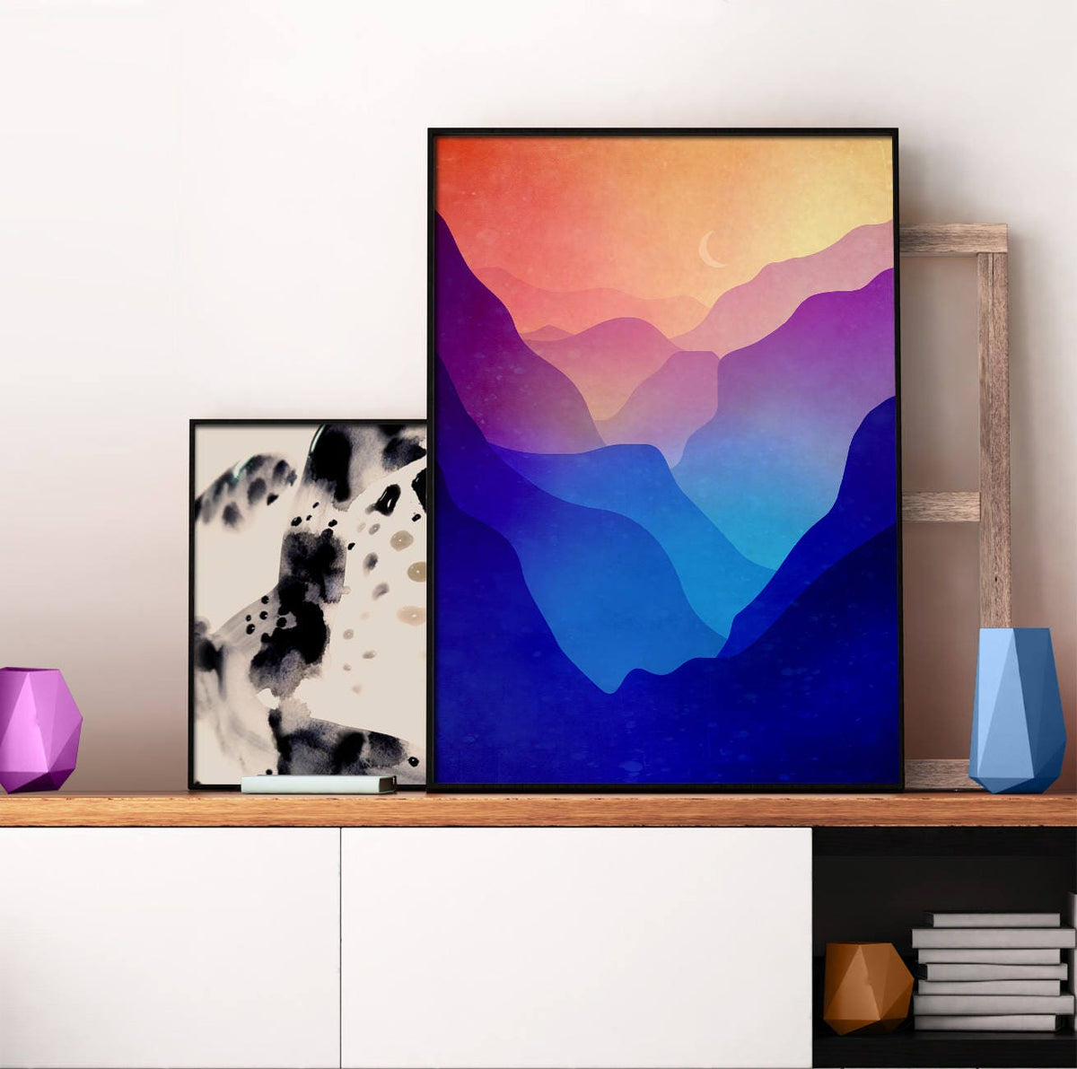 Sunset Valley Art Print | Mountain Landscape Wall Art