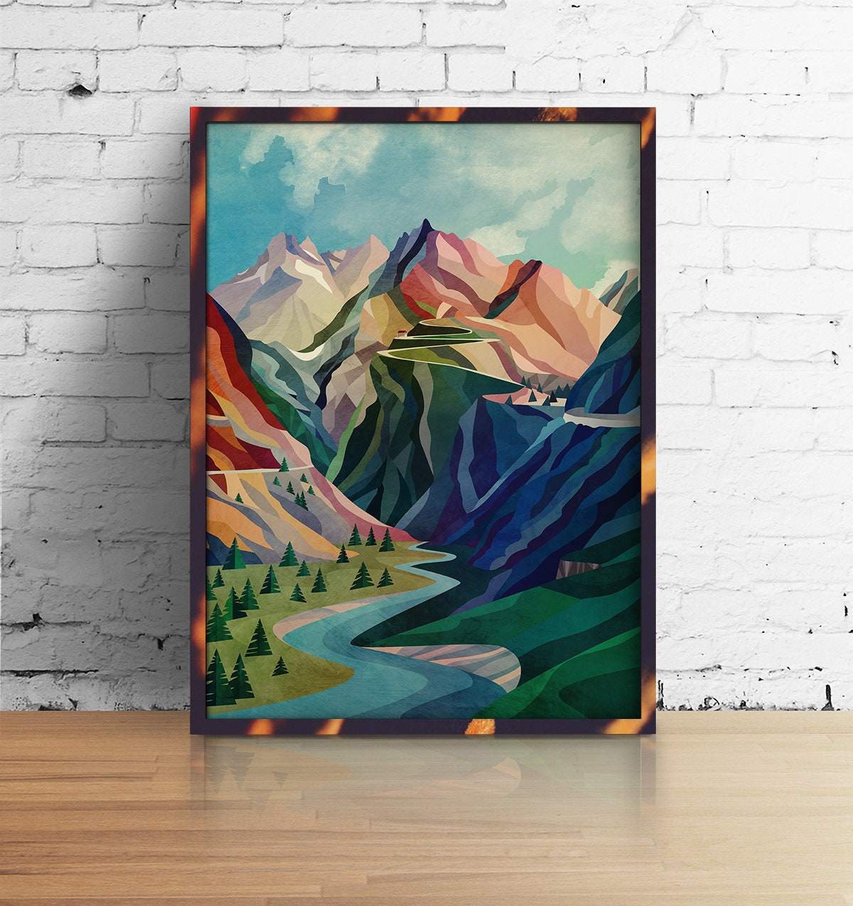 Mountain Pass Art Print | Mountain Road Landscape Wall Art